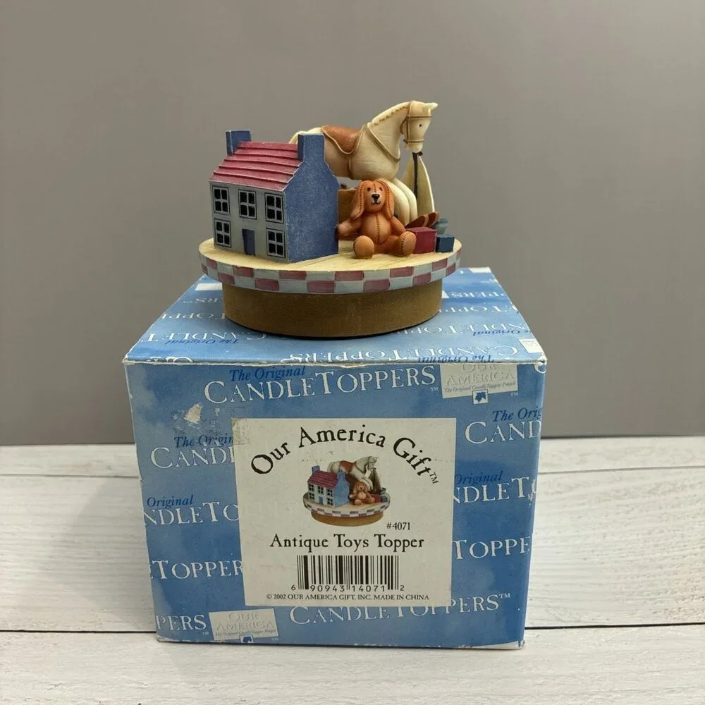 Our America Gift Antique Toys Candle Topper Vintage 2002 Americana Decor